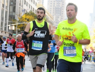 Joe running in the 2014 Marathon.