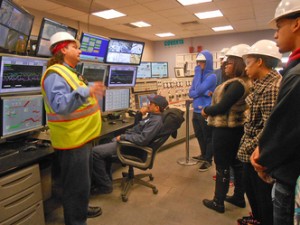 Students visit Covanta and learn about careers they offer.