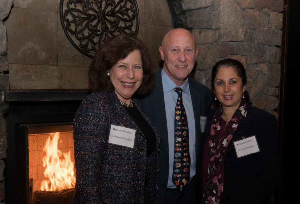 [L-R] Dr. Deborah Weinfuse of the New York State Dental Society with Dr. Joe Brofsky, Section Head of the Department of Pediatric Dentistry at North Shore LIJ Cohen Children’s Hospital, and Dr. Maria Maranga of New York University Dentistry, enjoy a moment at the Project Accessible Oral Health Day 1 dinner.
